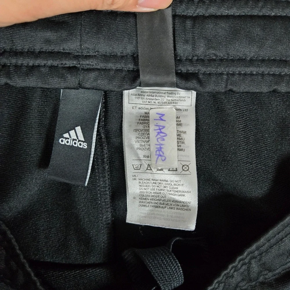 Adidas Mens Black 3-Stripe Classic Track Pants L